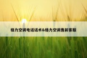 格力空调电话话术&amp;格力空调售前客服