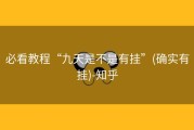 必看教程“九天是不是有挂”(确实有挂)-知乎