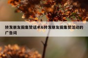 转发朋友圈集赞话术&amp;转发朋友圈集赞活动的广告词