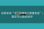 玩家亲测“今日花牌到底那里有挂”(真实可以装挂)知乎