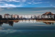  家攻略分享 老铁联盟 能开挂吗确实可以开挂-知乎