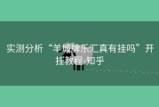 实测分析“羊城牌乐汇真有挂吗”开挂教程-知乎