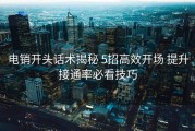 电销开头话术揭秘 5招高效开场 提升接通率必看技巧
