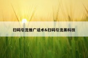 扫码引流推广话术&amp;扫码引流黑科技