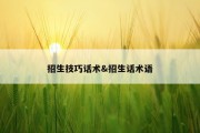招生技巧话术&amp;招生话术语