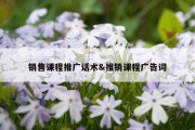 销售课程推广话术&amp;推销课程广告词
