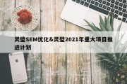 灵璧SEM优化&amp;灵璧2021年重大项目推进计划