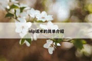 nlp话术的简单介绍