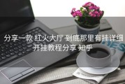  分享一款 红火大厅 到底那里有挂详细开挂教程分享 知乎