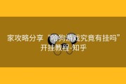 家攻略分享“哈狗游戏究竟有挂吗”开挂教程-知乎