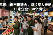 平顶山夜市招聘会，退役军人专场，35家企业980个岗位