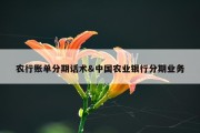 农行账单分期话术&amp;中国农业银行分期业务