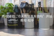 教程辅助“功夫熊猫真有挂吗”开挂教程-知乎