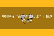 导师揭秘“新二号有挂没有”开挂教程-知乎