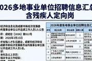 2026多地事业单位招聘信息汇总，含残疾人定向岗