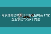 南京建邺区举办开年首场招聘会 17家企业拿出700多个岗位