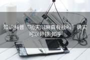 知识科普“功夫川麻真有挂吗”确实可以开挂-知乎