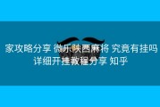  家攻略分享 微乐陕西麻将 究竟有挂吗详细开挂教程分享 知乎