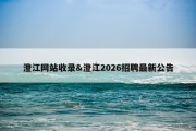 澄江网站收录&amp;澄江2026招聘最新公告