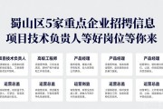 蜀山区5家重点企业招聘信息 项目技术负责人等好岗位等你来