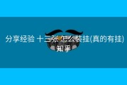  分享经验 十三张 怎么装挂(真的有挂)知乎