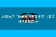 必赢技巧“陕麻圈究竟有挂吗”(真实可以装挂)知乎