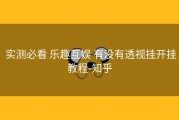  实测必看 乐趣互娱 有没有透视挂开挂教程-知乎