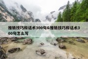 推销技巧和话术300句&amp;推销技巧和话术300句怎么写