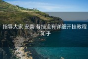  指导大家 安喜 有挂没有详细开挂教程- 知乎