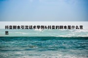 抖音脚本引流话术举例&amp;抖音的脚本是什么意思