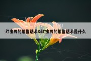红宝石的销售话术&amp;红宝石的销售话术是什么