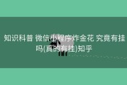  知识科普 微信小程序炸金花 究竟有挂吗(真的有挂)知乎