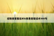 经销商客服话术&amp;销售客服话术900句