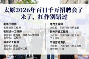 太原2026年百日千万招聘会来了，找工作别错过