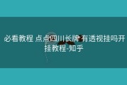  必看教程 点点四川长牌 有透视挂吗开挂教程-知乎