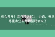 机会多多！青白江区TCL、台嘉、天马等重点企业专场招聘会来了