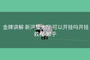  金牌讲解 新鸿狐大厅 可以开挂吗开挂教程-知乎