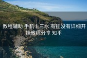  教程辅助 手机十三水 有挂没有详细开挂教程分享 知乎