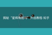 揭秘“星辉有挂吗”开挂教程-知乎