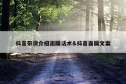 抖音带货介绍面膜话术&amp;抖音面膜文案