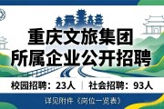 重庆文旅集团所属企业公开招聘，文旅行业岗位等你来