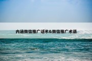 内涵微信推广话术&amp;微信推广术语