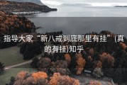 指导大家“新八戒到底那里有挂”(真的有挂)知乎
