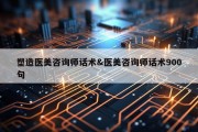 塑造医美咨询师话术&amp;医美咨询师话术900句