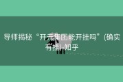 导师揭秘“开元集团能开挂吗”(确实有挂)-知乎