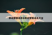移动营销话术&amp;移动营销话术大全