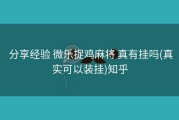  分享经验 微乐捉鸡麻将 真有挂吗(真实可以装挂)知乎