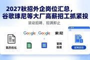 2027秋招外企岗位汇总，谷歌索尼等大厂高薪招工抓紧投