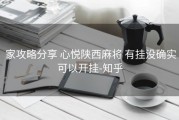  家攻略分享 心悦陕西麻将 有挂没确实可以开挂-知乎