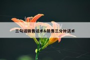 三句话销售话术&amp;销售三分钟话术